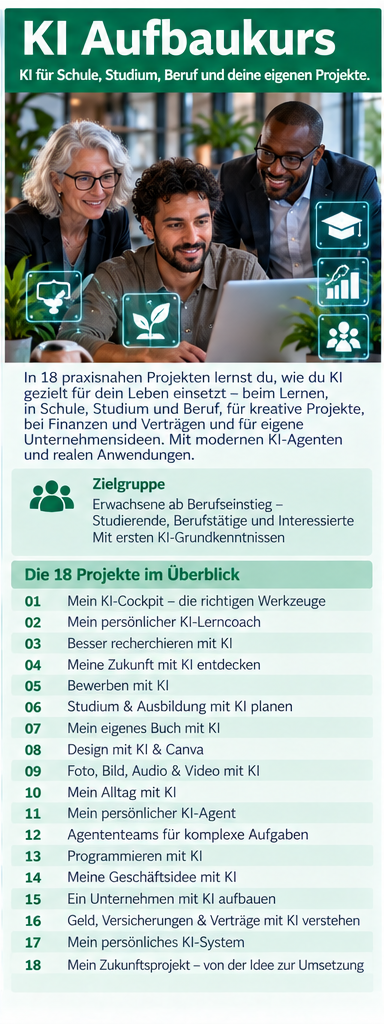 18 Projekte: Künstliche Intelligenz (KI) Aufbaukurs
